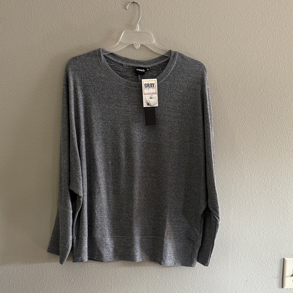 Mono B Charcoal Crewneck Sweater